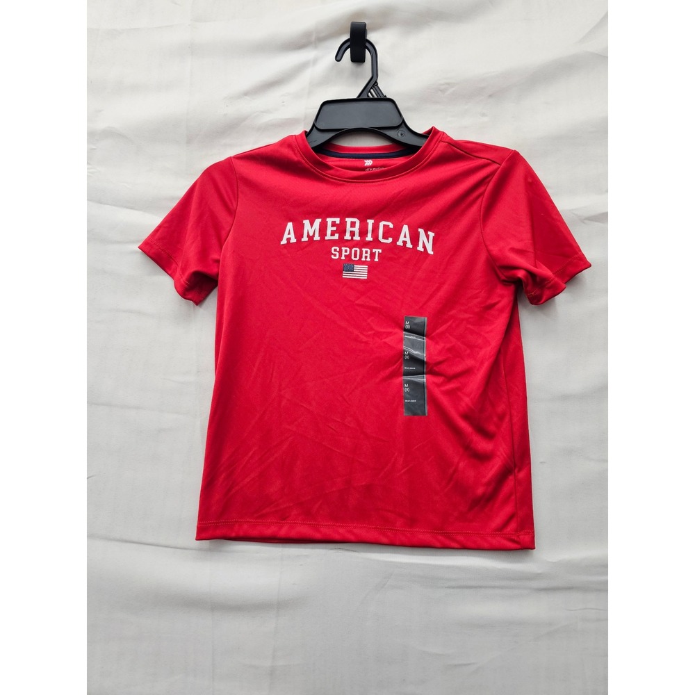 All in Motion Boys American Sport T-Shirt Red Polyester Athletic Size Medium